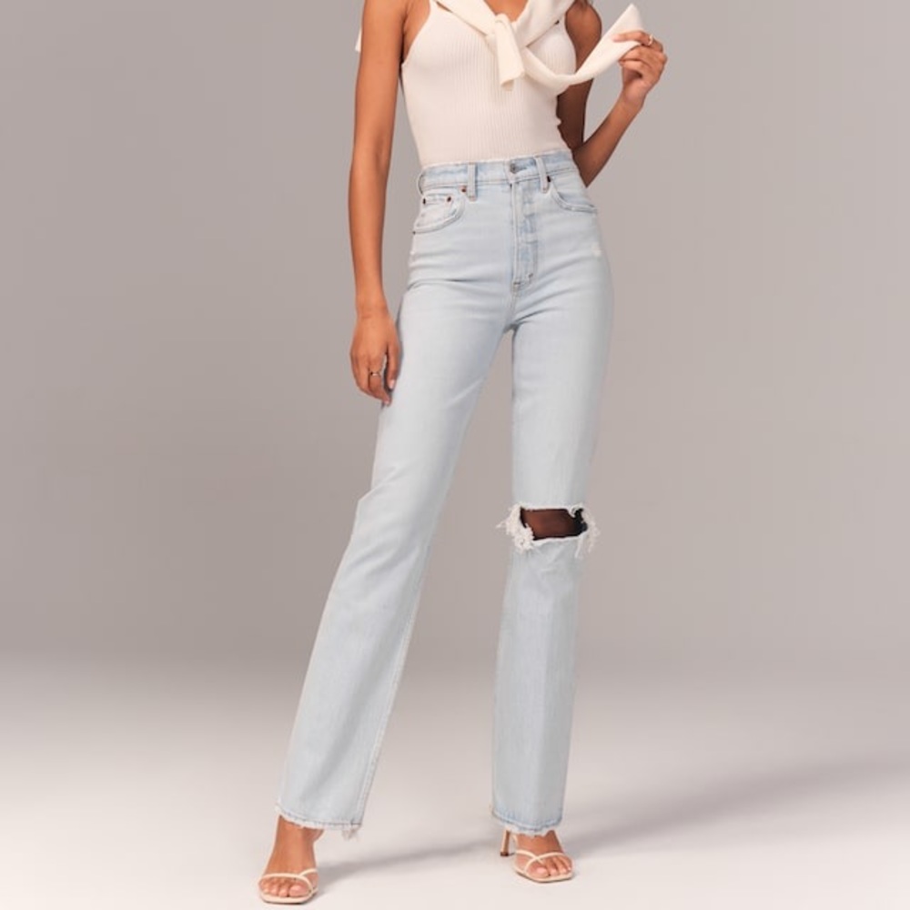 ABERCROMBIE 90s ultra high rise straight jeans